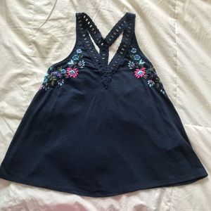 Hollister Blue Embroidered Tee